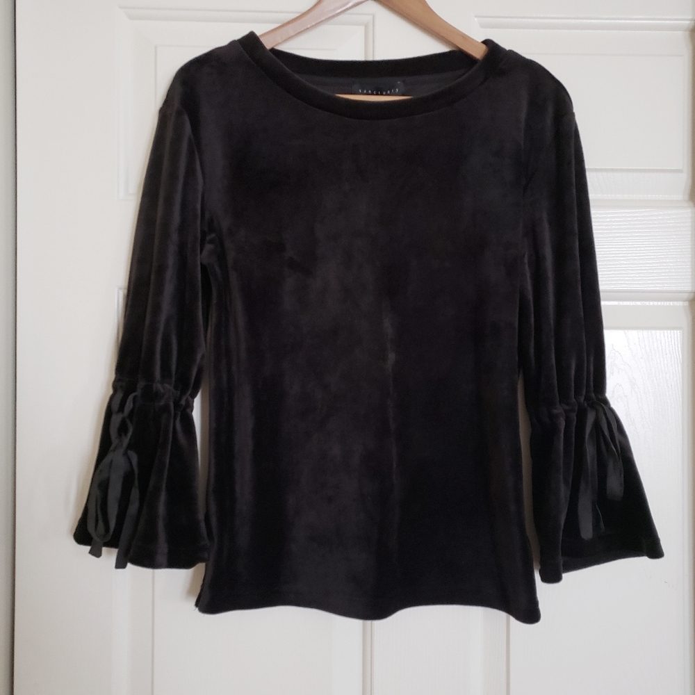NEW Sanctuary velour tie sleeve blouse XS